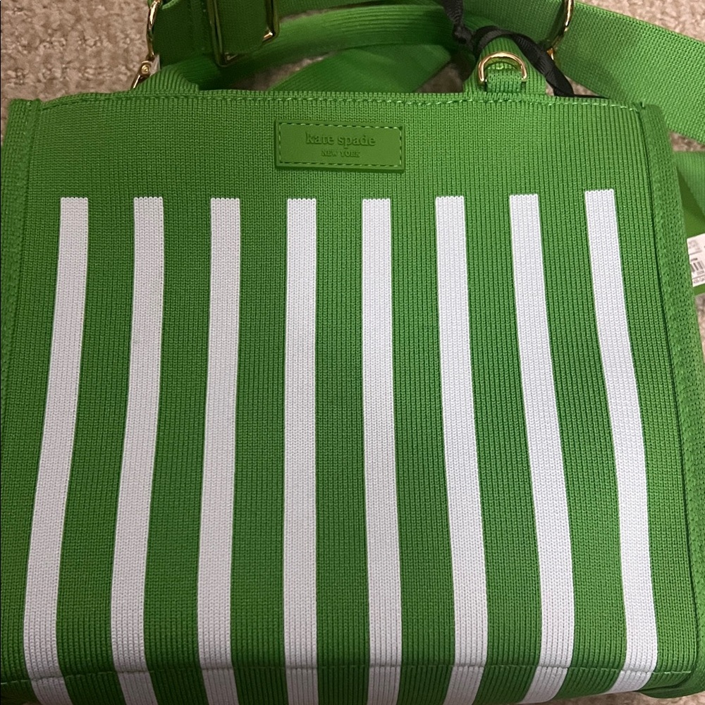 Kate Spade Vibrant Green and White Crossbody Bag